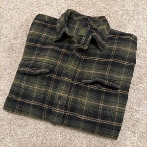 Y2K Vintage Timberland Button-Up Flannel Shirt | Green Plaid | XL